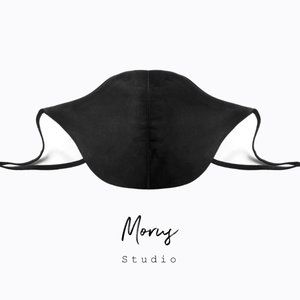 100% Mulberry Silk Face Mask, Washable, Black